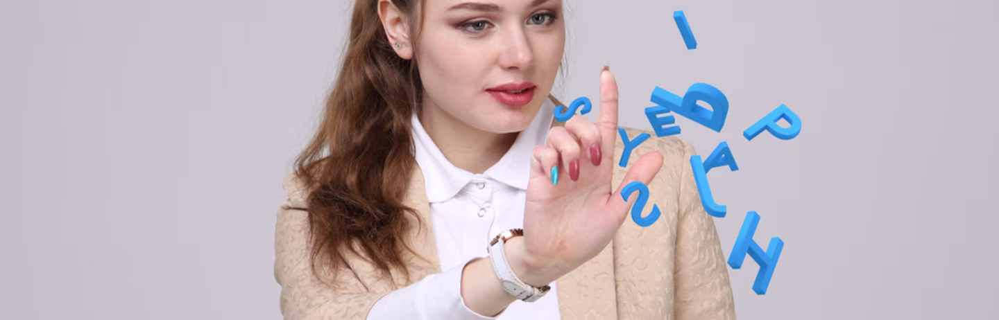 A female IELTS test taker with learning difficulties.