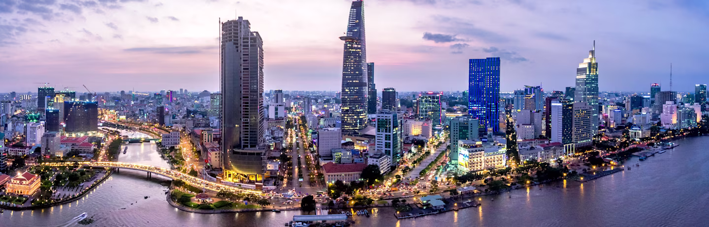 Aerial view of Ho Chi Minh City in Vietnam