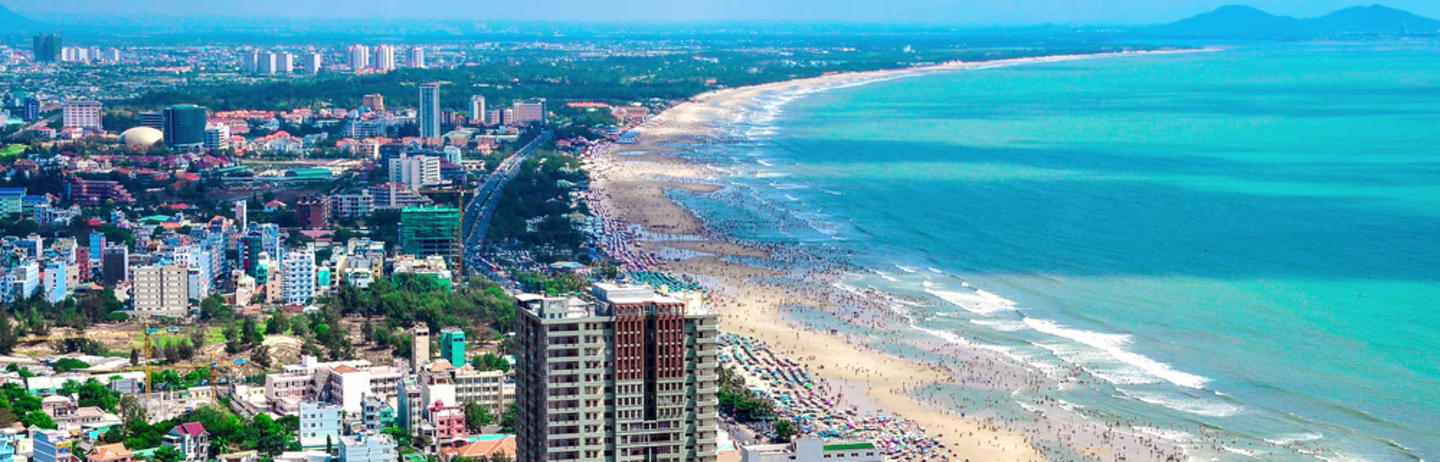 Vung Tau city and coast, Vietnam. Vung Tau is a famous coastal city in the South of Vietnam