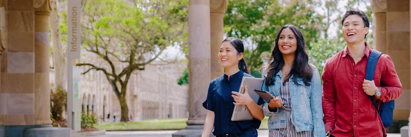 A group of IELTS students walking together