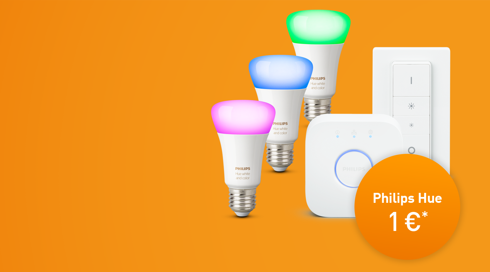 Mit EnBW Strom Plus Philips Hue für 1 € sichern