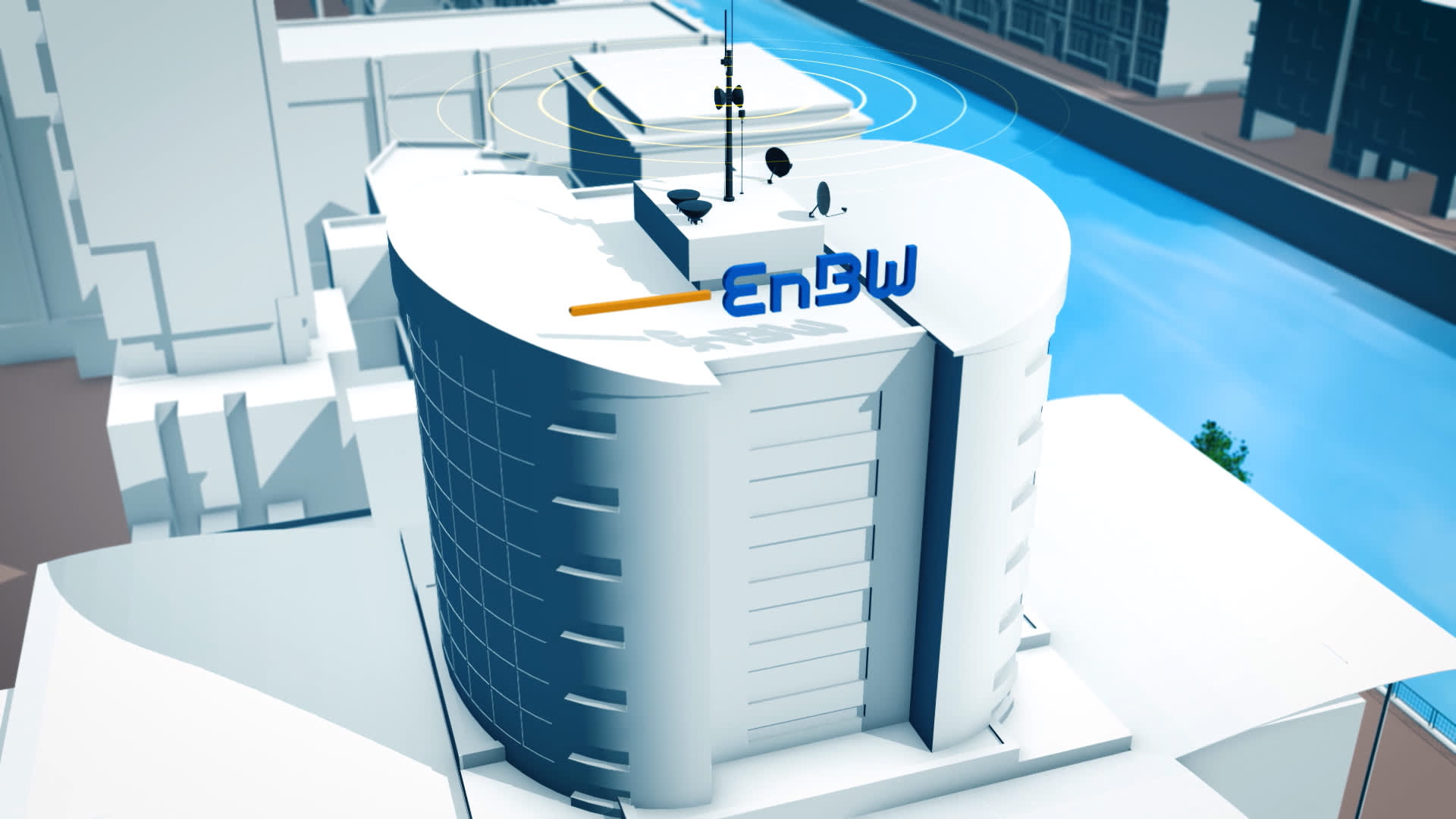 Symbolische Darstellung der EnBW Alarmempfangsstelle