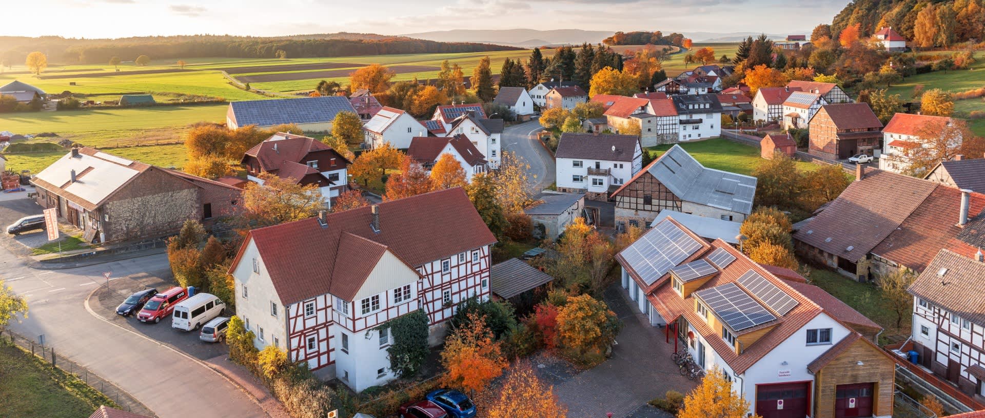 Luftbild von einer Wohnsiedlung