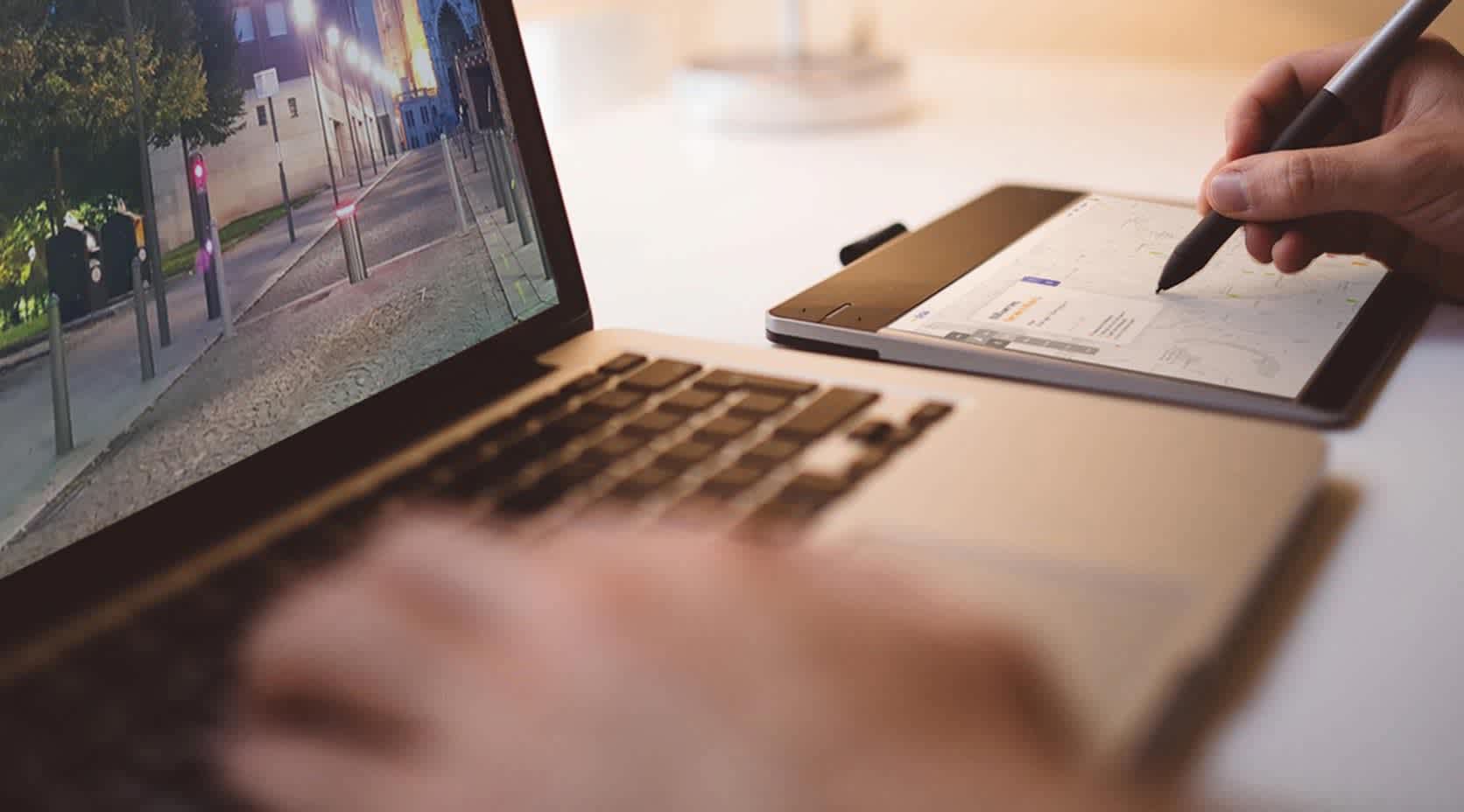 Planung eines neuen EnBW BarrierSystems mit Notebook und Tablet