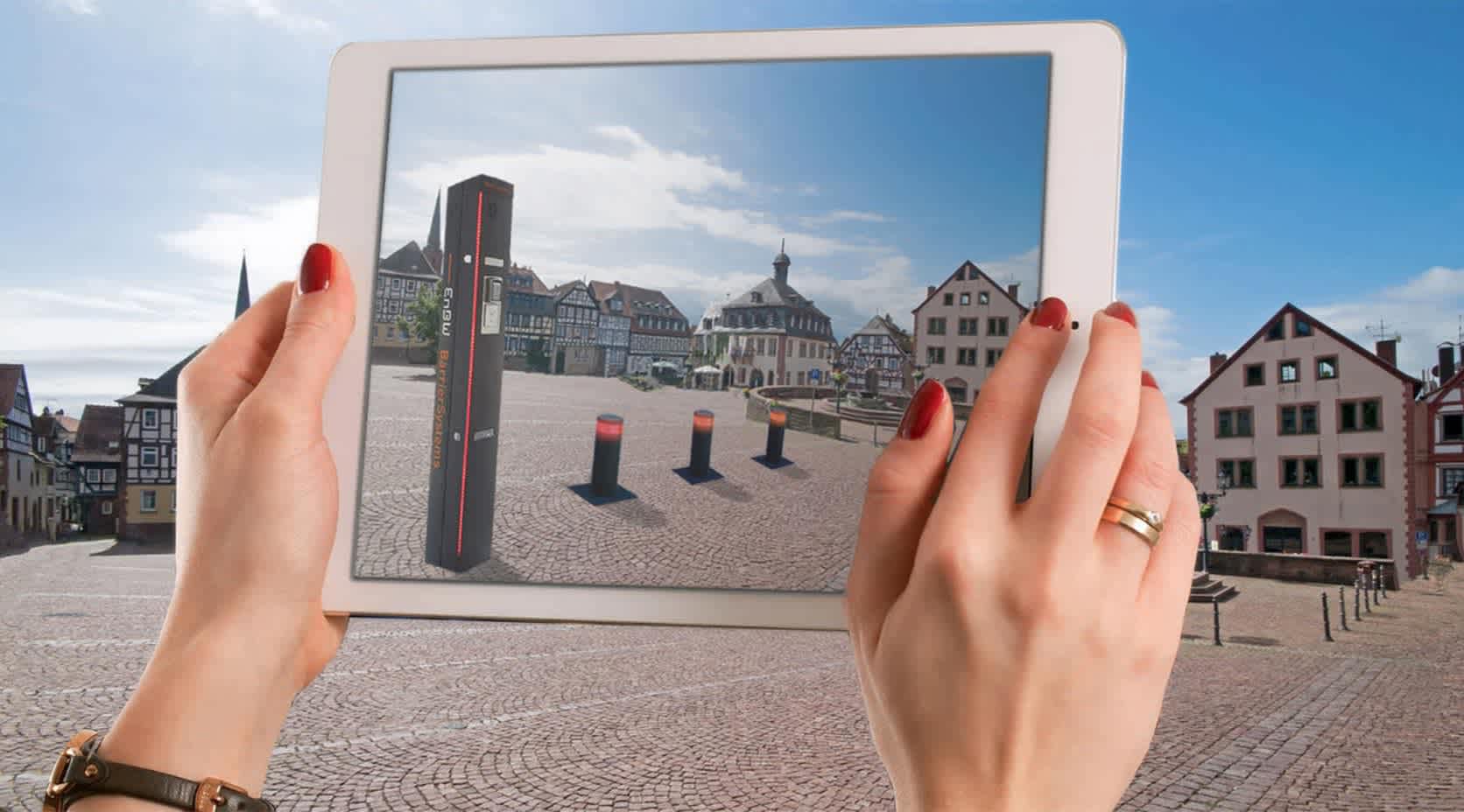 Künstlerische Darstellung einer Augmented Reality Darstellung von EnBW BarrierSystems