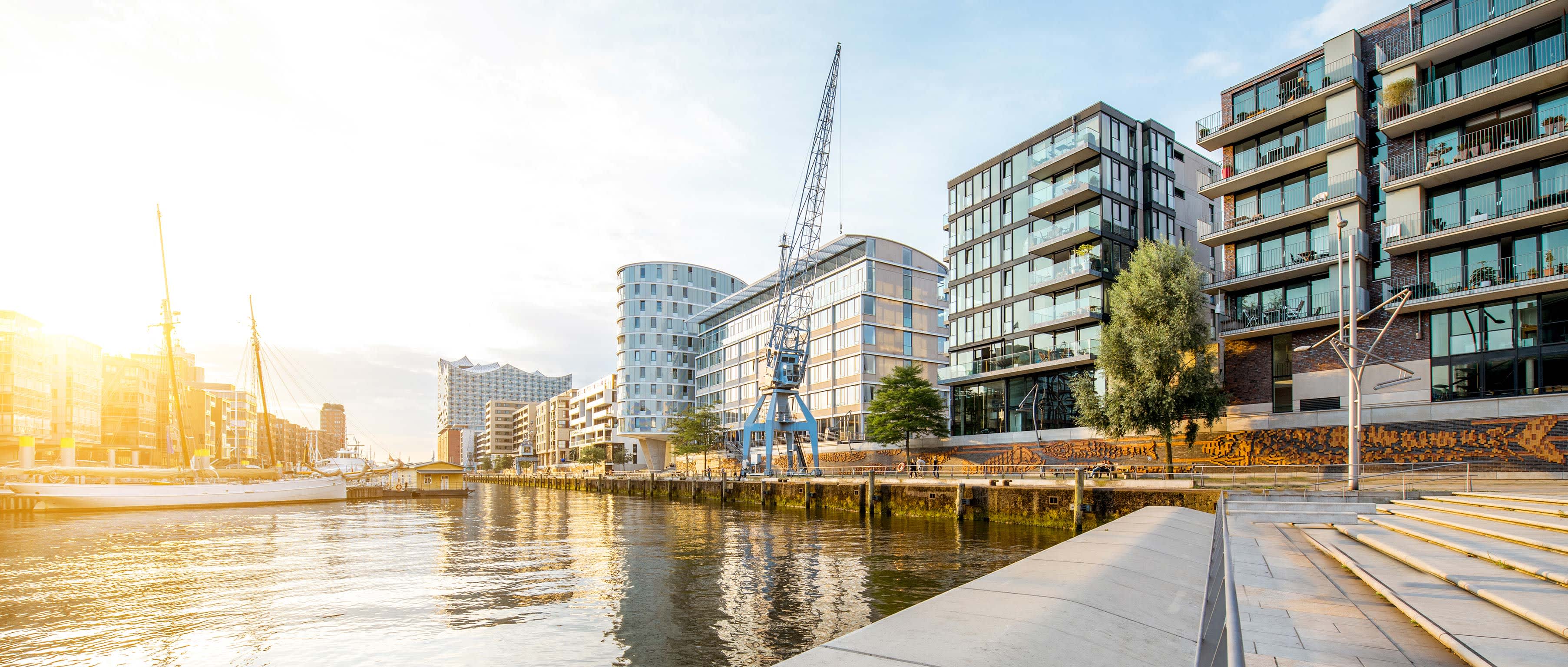 Panorama der Hafencity in Hamburg