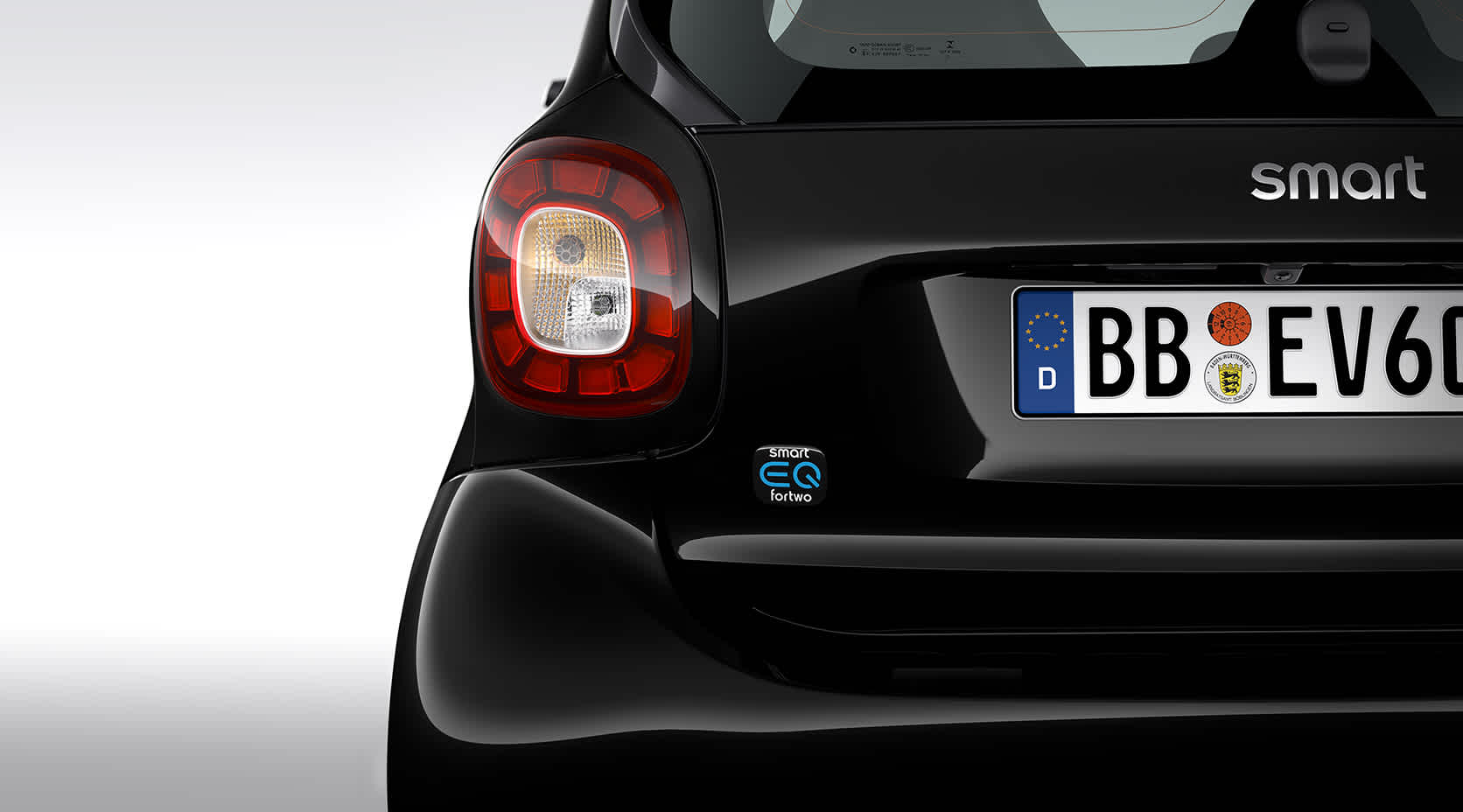 smart EQ fortwo - Darstellung des Hecks mit Nummernschild