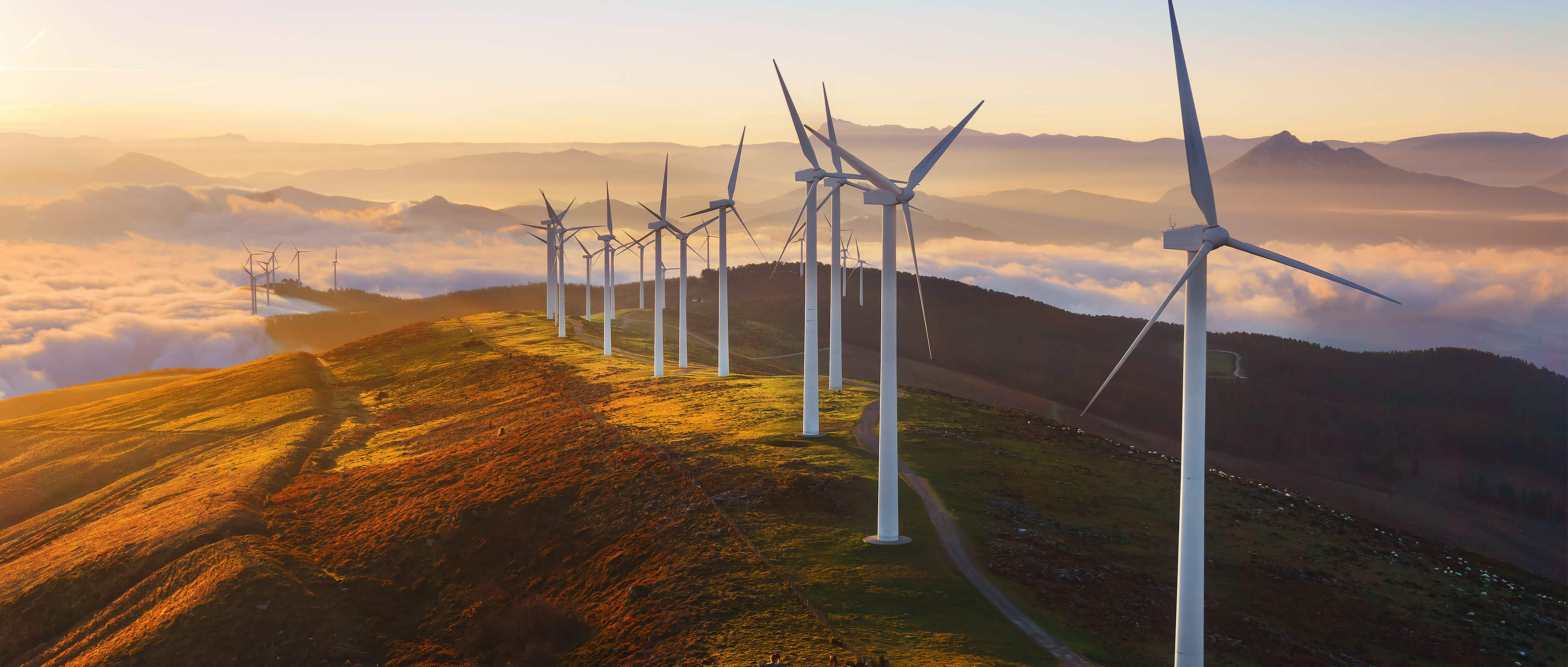 Windpark in den Bergen