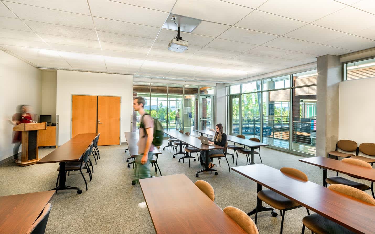 LSW Architects top priority for Clark College - Gaiser Hall was to provide access and maintain functionality of the bookstore, as well as maintaining egress routes from classrooms and offices.