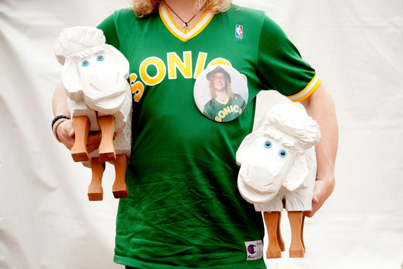 Allen Stone with sheep