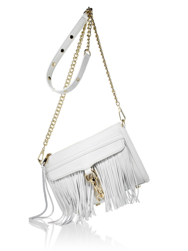 White purse with fringe