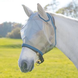 Grey horse wearing the SmartPak Classic Fly Mask