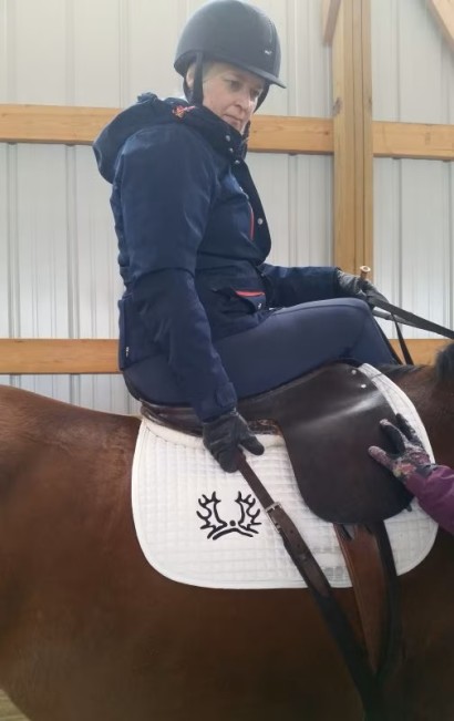 Balance Strap on Sidesaddle horse and rider