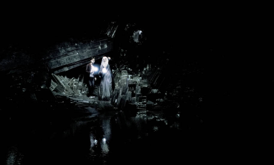 Dumbledore and Harry use Lumos inside the Horcrux cave