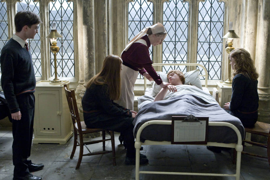 Ron in the Hospital Wing from the Half-Blood Prince.