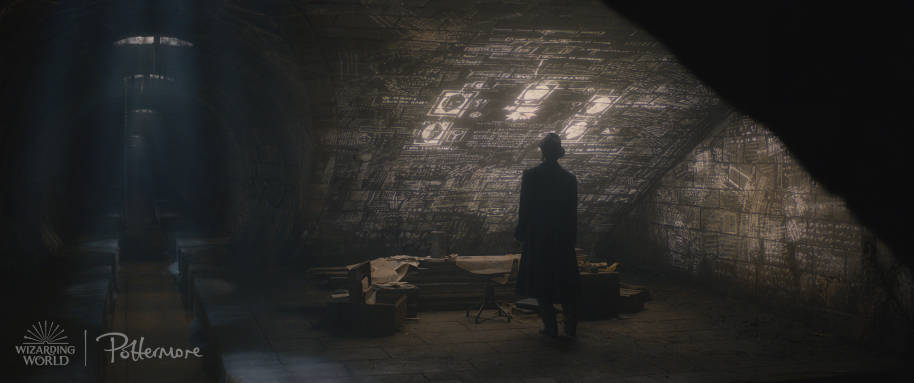 Character figuring out a puzzle from the Fantastic Beasts: Crimes of Grindelwald trailer