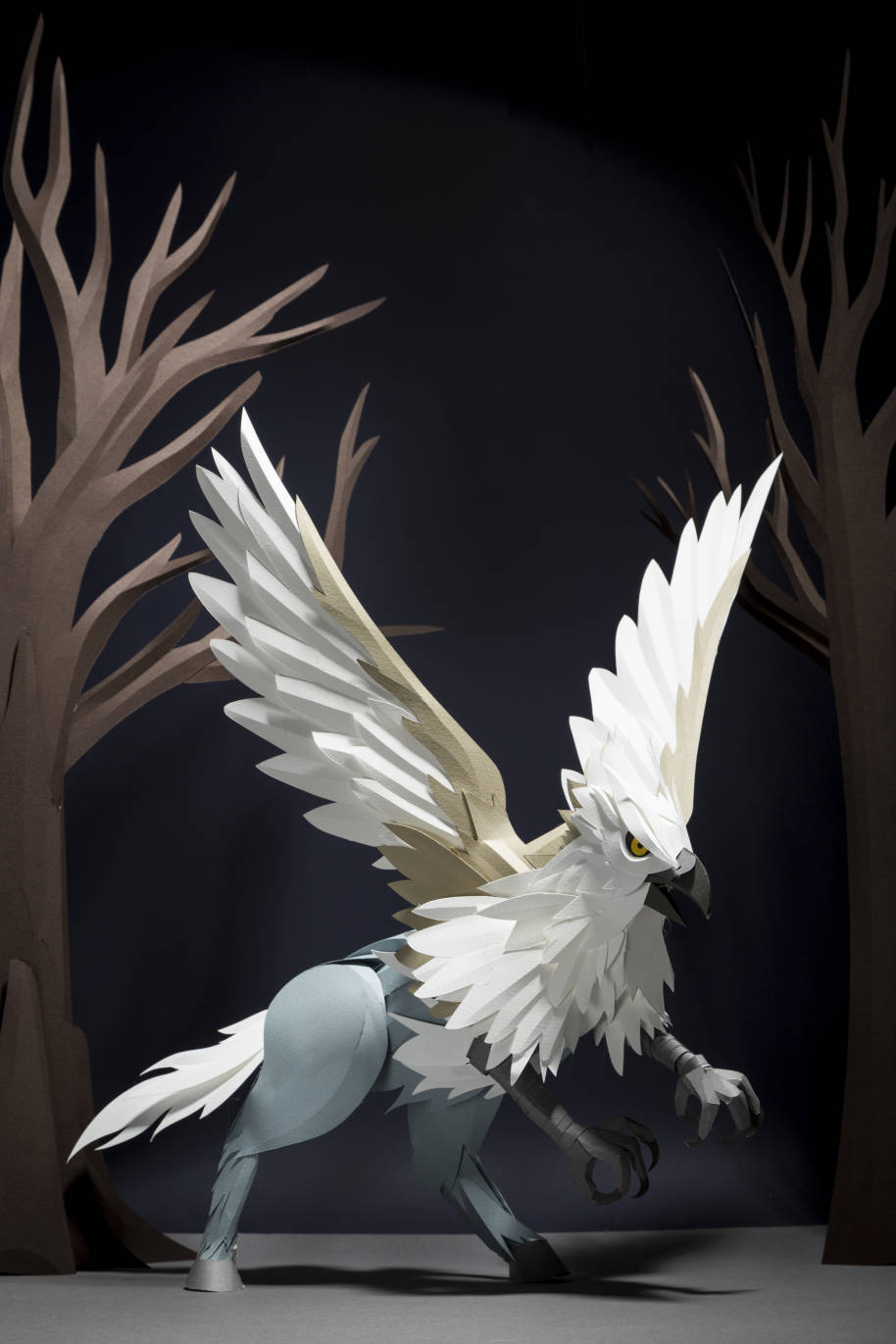Photograph of a paper model of a Hippogriff, by artist Andy Singleton