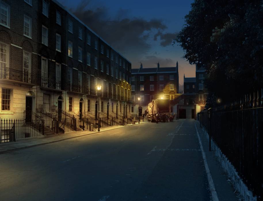 Grimmauld Place at night 