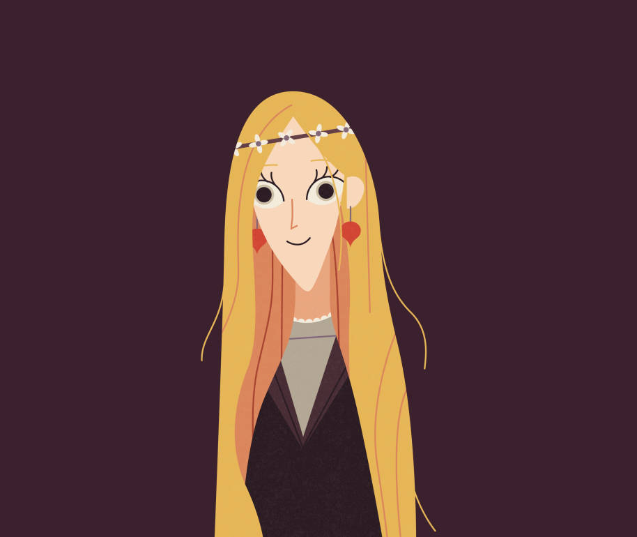 Illustration of Luna Lovegood from the Dumbledore's Army infographic