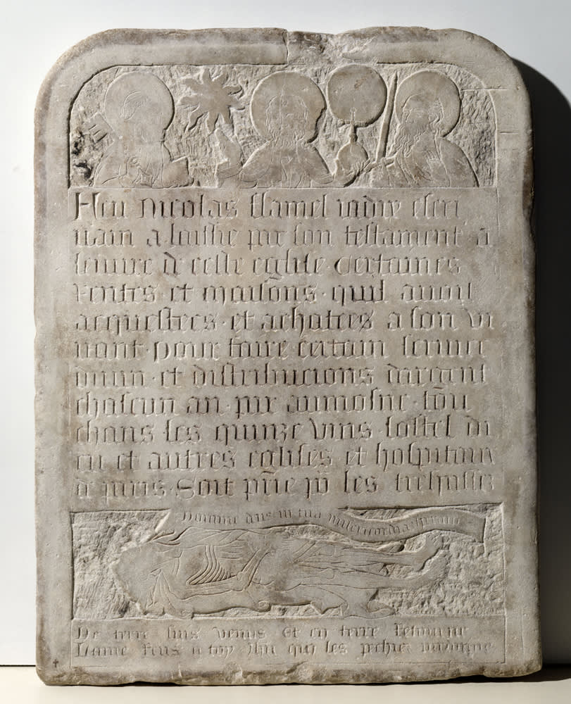 Flamel tombstone NYHS