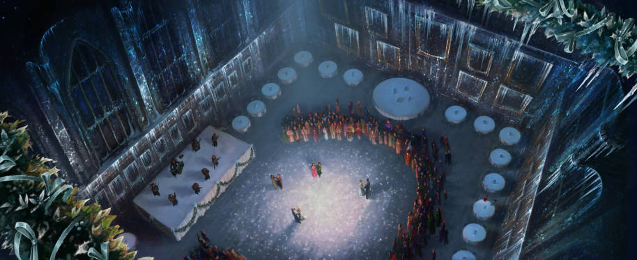 A birds eye view of the four champions dancing at the Yule Ball.