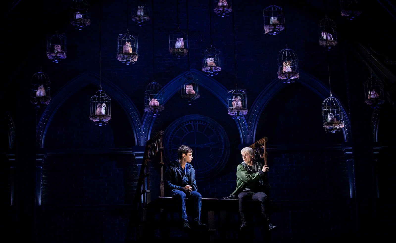 Pictured (L–R): Benjamin Papac as Albus Potter and Jon Steiger as Scorpius Malfoy in the San Francisco production of Harry Potter and the Cursed Child Photo credit: Evan Zimmerman for MurphyMade