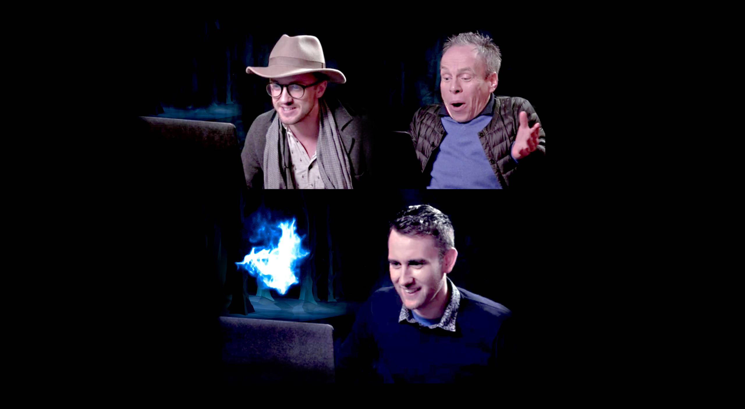Harry Potter actors Tom Felton, Warwick Davis and Matthew Lewis discover their Patronuses