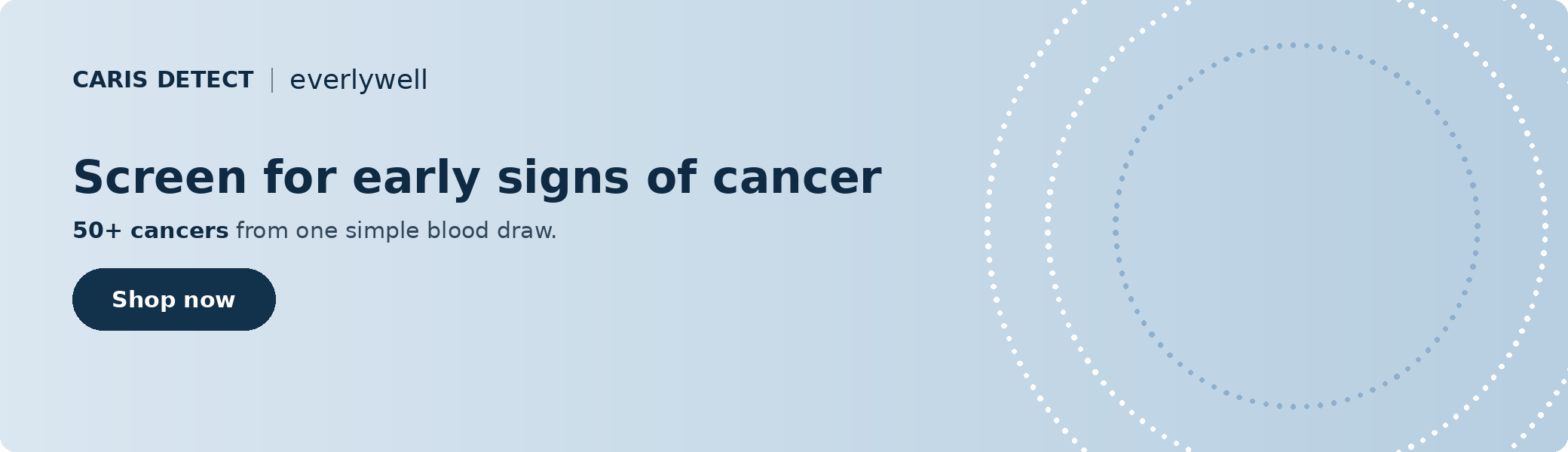Everlywell Caris Detect multi-cancer screening test promo banner