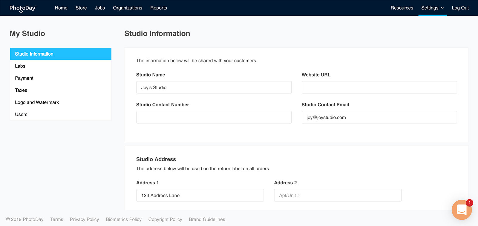 Studio Information