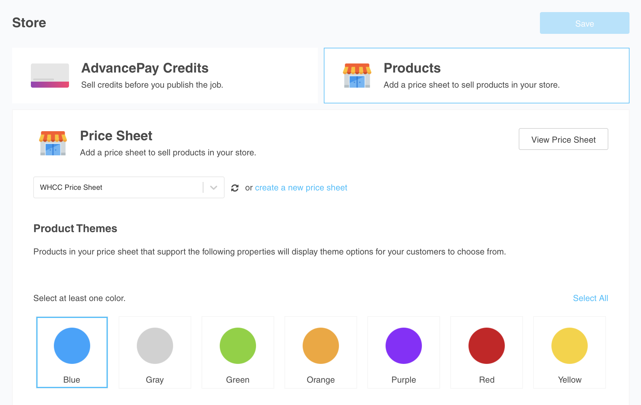Choose themes for Job