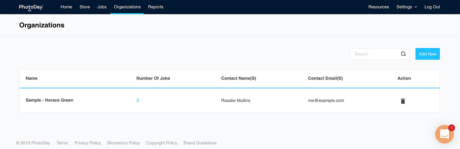 Organizations - page