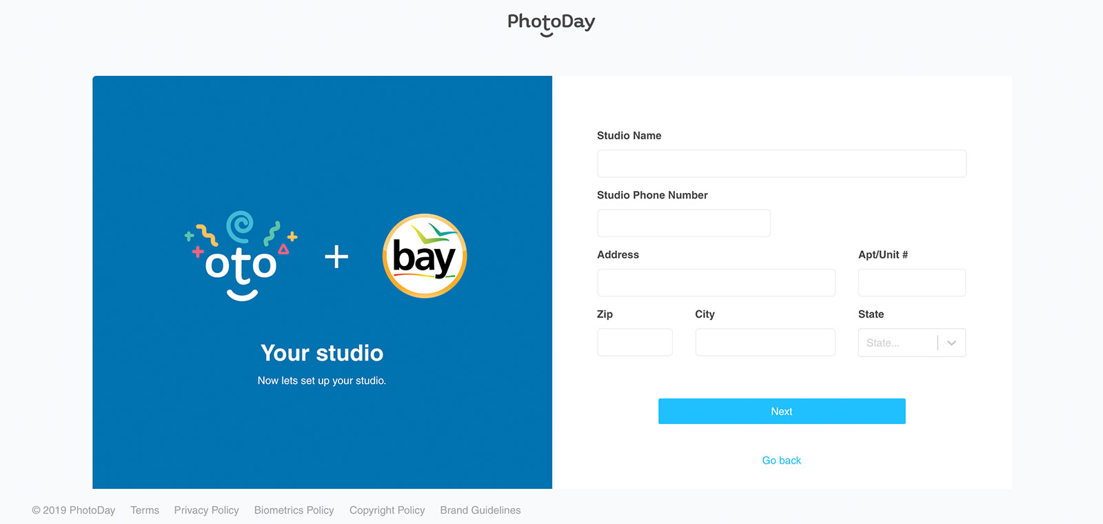 Sign up step 2