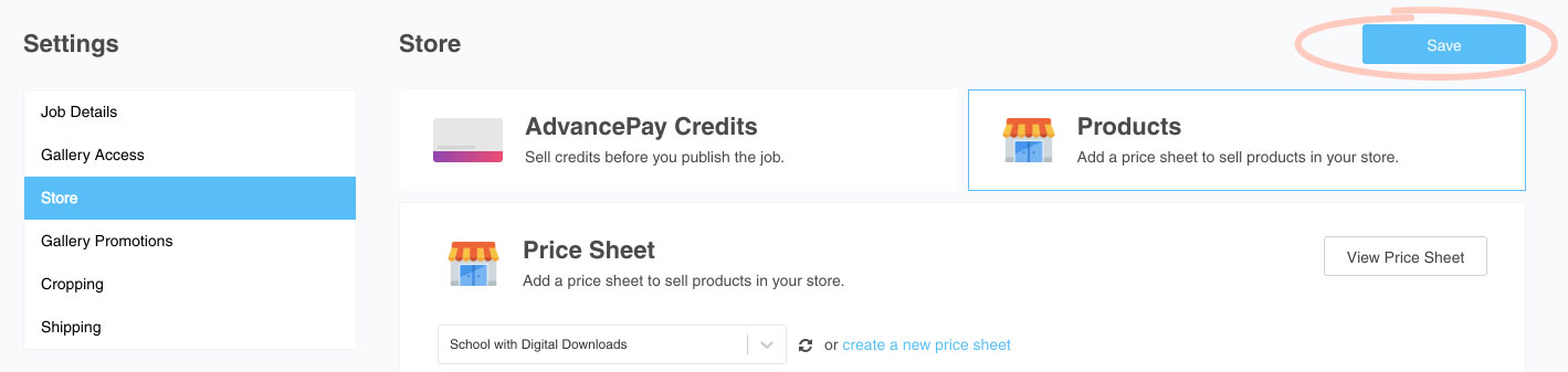Jobs - Price sheet save