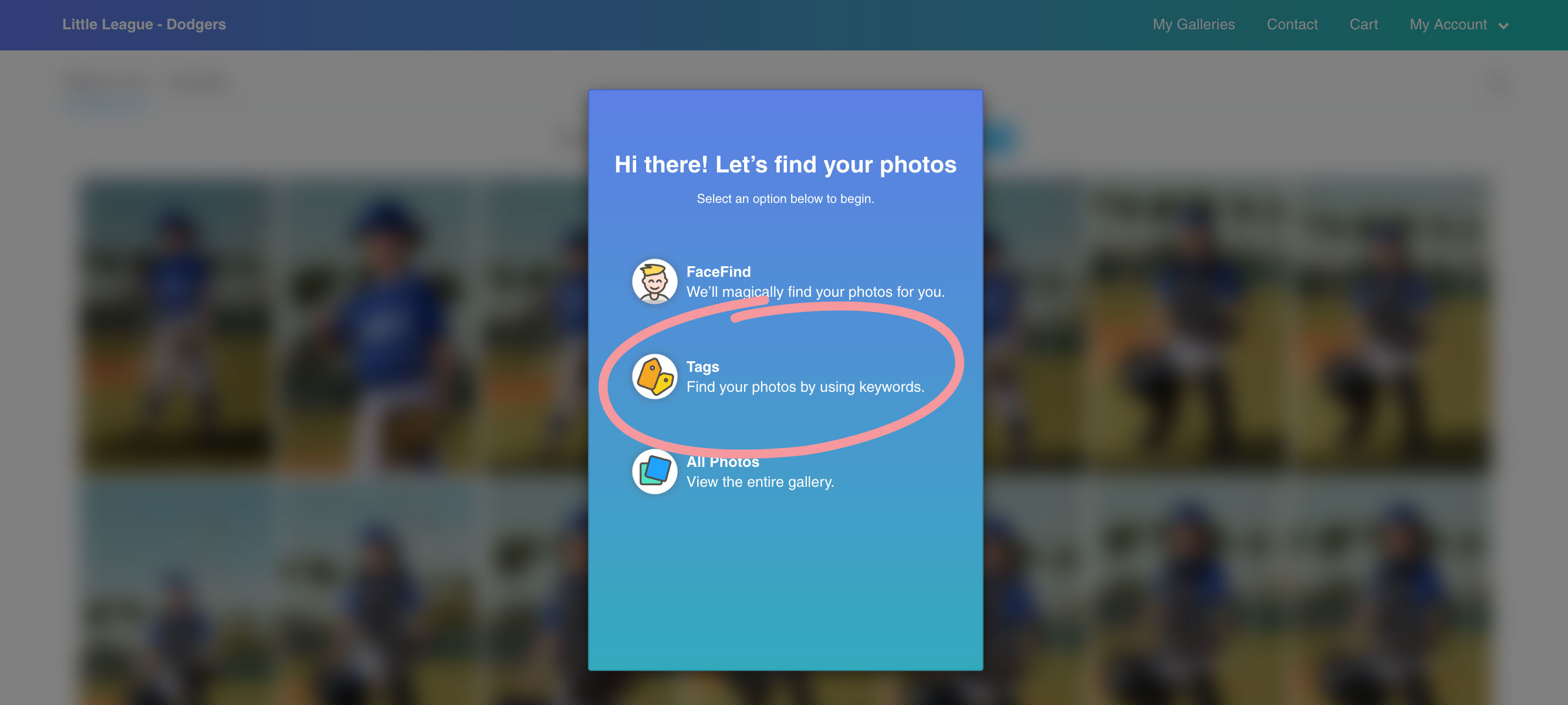 Customer - tag search list from