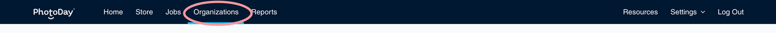 Organizations - tab
