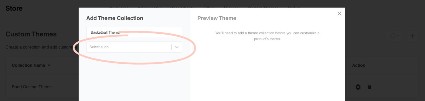 lab dropdown