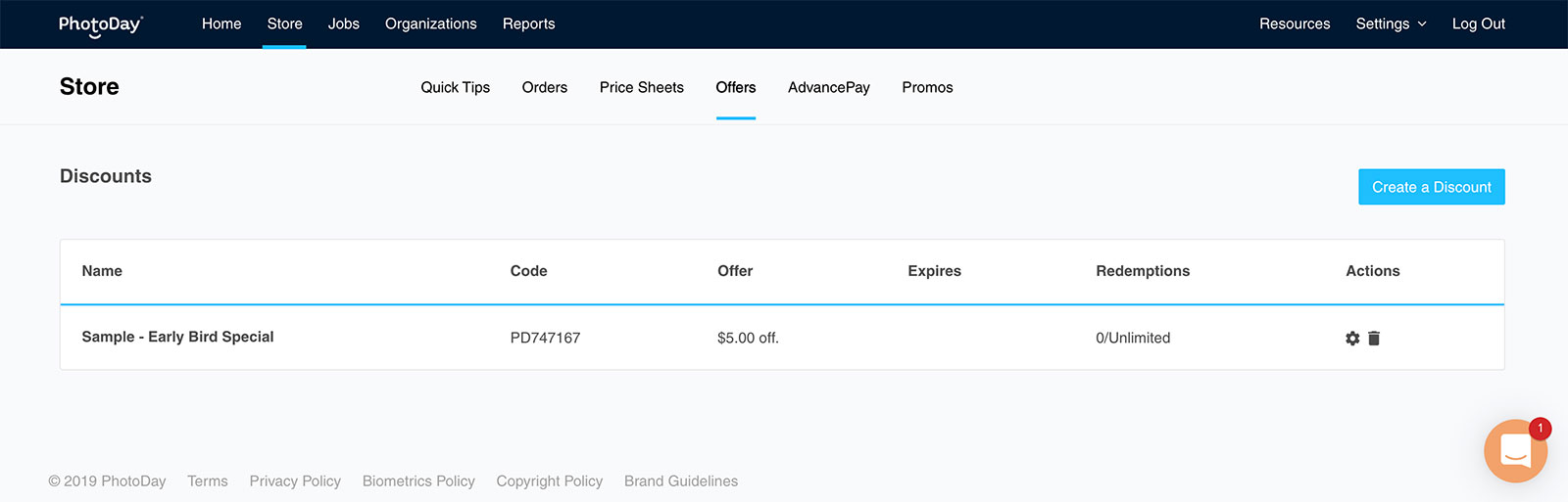 Store - Discounts - Empty List