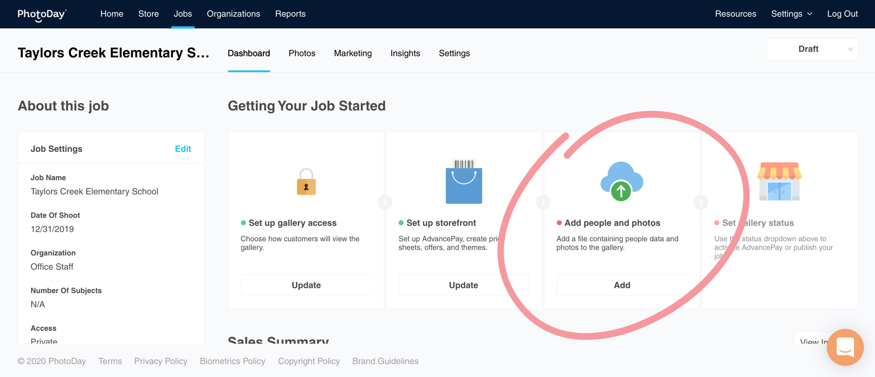 Job Dashboard - Add people