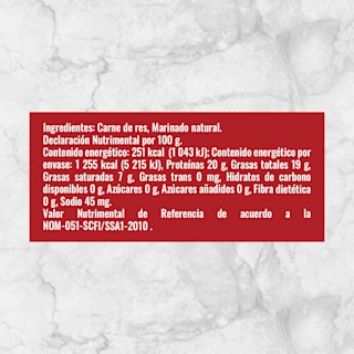 80694 FILETE DE RES EN CUBOS Info nutrimental