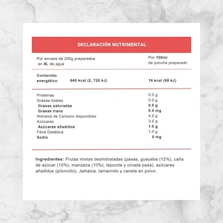 82211 PONCHE DE FRUTAS DESHIDRATADAS 200G INfo nutrimental (1)