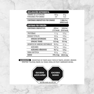 82208 CATSUP HEINZ 397 ML Info Nutrimental