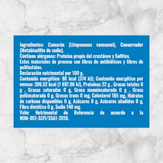 81986 CAMARON CRUDO CON PIEL 21 25 Info nutrimental