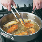 Be sure the oil is hot (about 360&deg;) before frying fish. This ensures a very crispy crust. 
