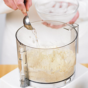For the flakiest pastry crust, be sure the water you add to the dough is ice cold.