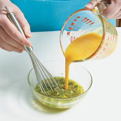 Whisk the ingredients for the mojo together to incorporate. The citrus makes it very bright tasting.