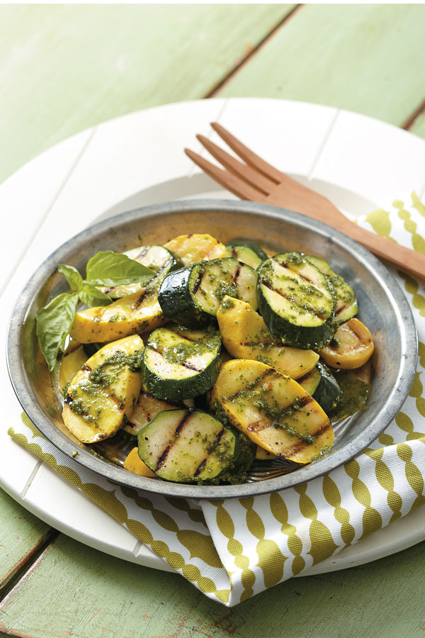 Grilled Summer Squash with Basil Oil