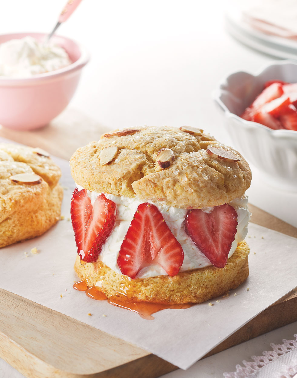 Strawberry Shortcakes with mascarpone whipped cream