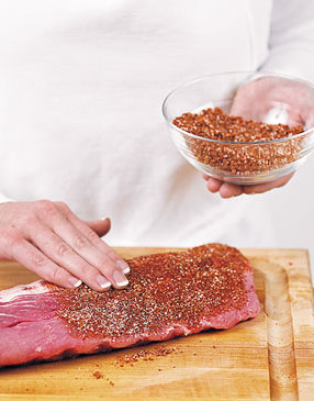 Rinse ribs, then pat them dry with paper towels. Spread rub over ribs to coat them, using all of the rub.
