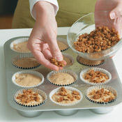 Sprinkle about 2 tsp. streusel topping onto each of the muffins before baking.