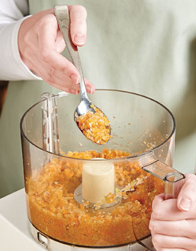 Mincing the soffritto helps it break down and melt into the sauce, distributing more flavor.